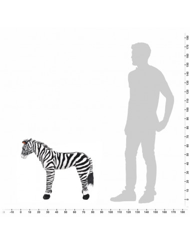 Zebra in Peluche in Piedi Nera e Bianca XXL
