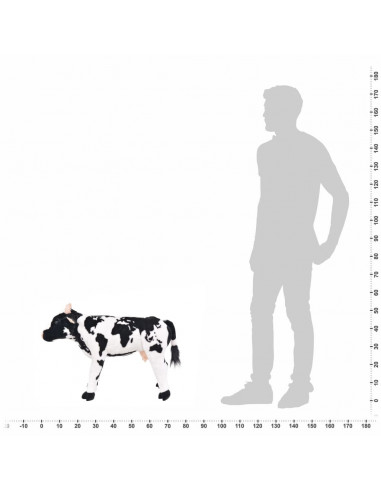 Mucca in Peluche in Piedi Nera e Bianca XXL