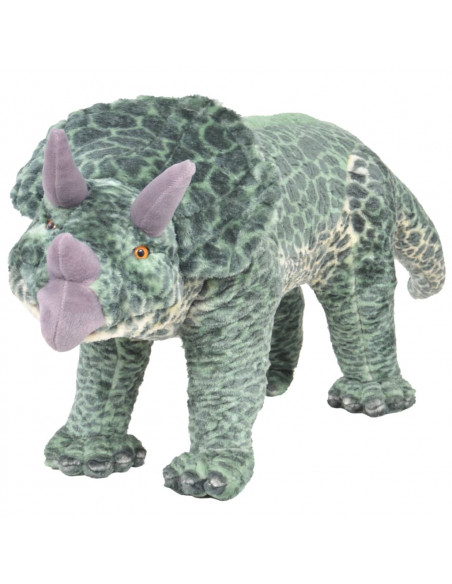 Dinosauro Triceratops in Peluche in Piedi Verde XXL