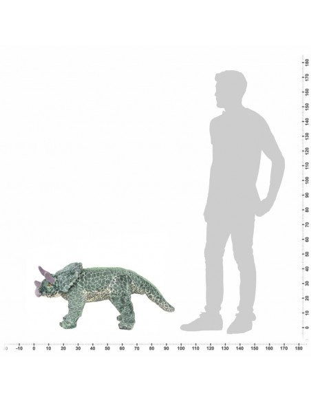 Dinosauro Triceratops in Peluche in Piedi Verde XXL