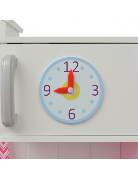 Cucina Giocattolo in Legno 82x30x100 cm Rosa e Bianca