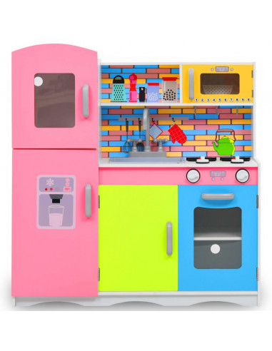 Cucina Giocattolo per Bambini in MDF 80x30x85 cm Multicolore