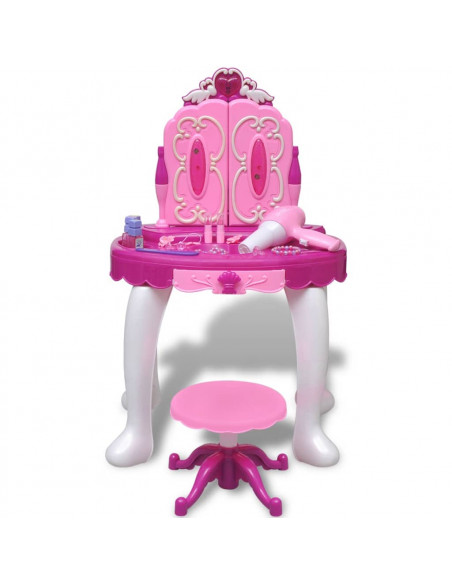 Gioco per Bambini Tavolo Cosmetica 3 Specchi con Luci/Suoni