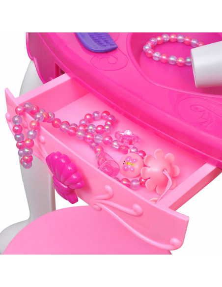 Gioco per Bambini Tavolo Cosmetica 3 Specchi con Luci/Suoni