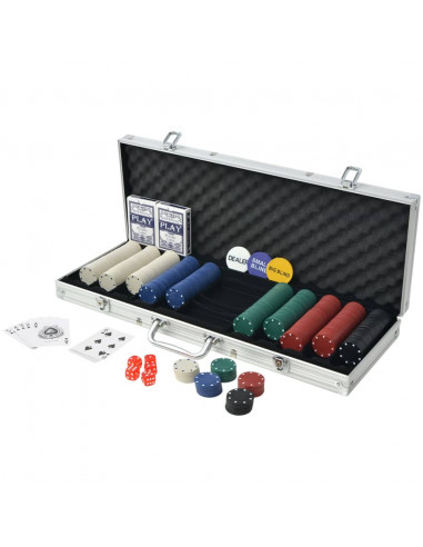 Set da Poker con 500 Chips Alluminio