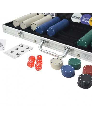 Set da Poker con 500 Chips Alluminio