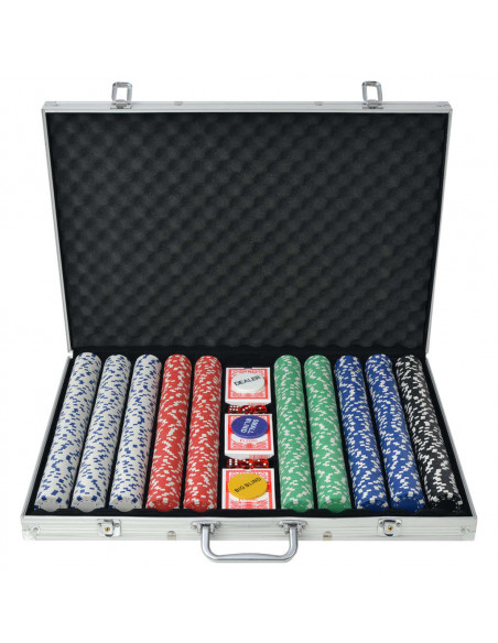 Set da Poker con 1000 Chips Alluminio