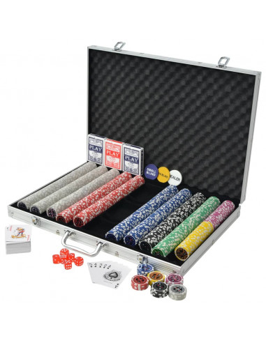 Set da Poker con 1000 Chips Laser Alluminio