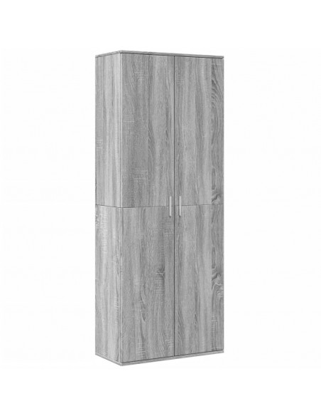 Credenza Grigio Sonoma 70x35x180 cm in Legno Multistrato