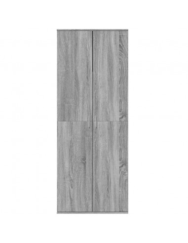 Credenza Grigio Sonoma 70x35x180 cm in Legno Multistrato