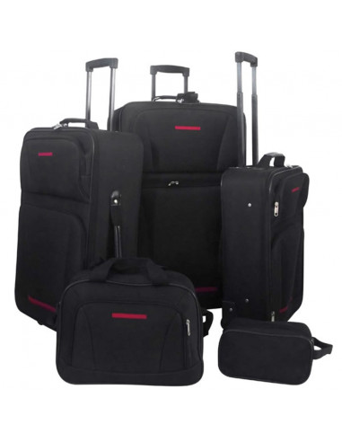 Set da Viaggio Trolley e Borse 5 pz Nero