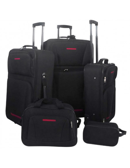 Set da Viaggio Trolley e Borse 5 pz Nero