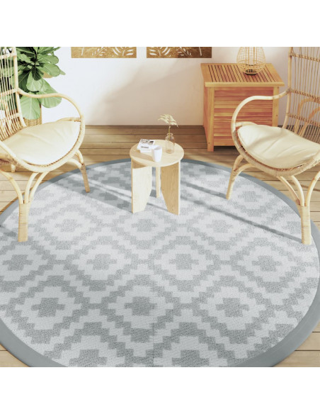 Tappeto da Esterno Grigio Ø200 cm in PP