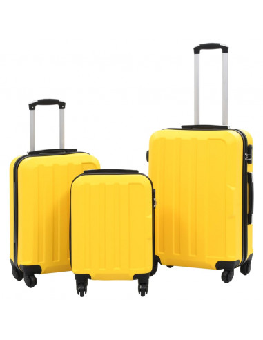 Set Trolley a Custodia Rigida 3 pz Giallo in ABS