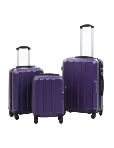 Set Trolley a Custodia Rigida 3 pz Viola in ABS