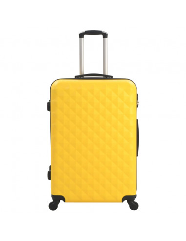 Set Trolley a Custodia Rigida 3 pz Giallo in ABS