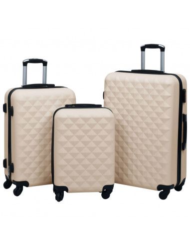 Set Valigie Trolley a Custodia Rigida 3 pz Oro in ABS