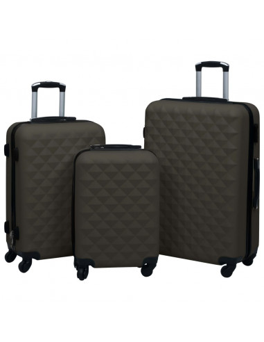 Set Valigie Trolley a Custodia Rigida 3 pz Antracite in ABS