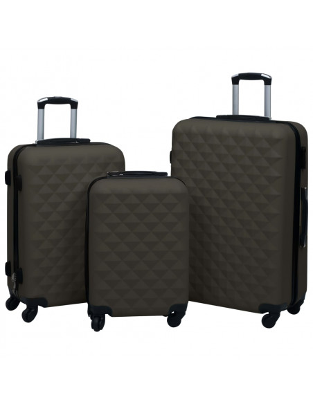 Set Valigie Trolley a Custodia Rigida 3 pz Antracite in ABS