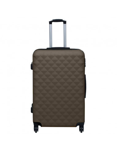 Set Valigie Trolley a Custodia Rigida 3 pz Marrone in ABS