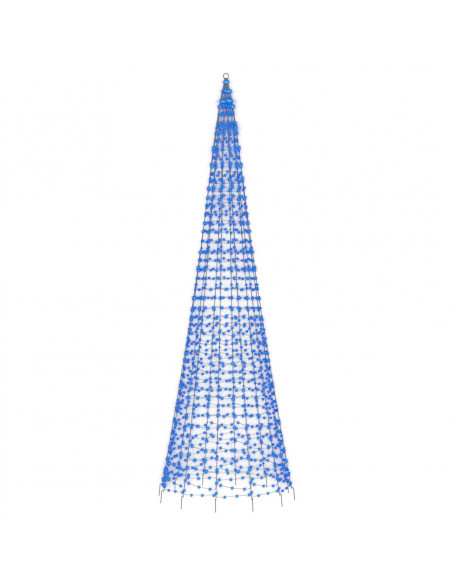 Illuminazione Albero di Natale su Pennone 1534LED Blu 500cm