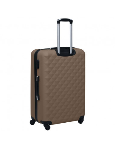 Set Valigie Trolley a Custodia Rigida 2 pz Marrone in ABS