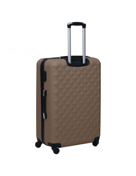 Set Valigie Trolley a Custodia Rigida 2 pz Marrone in ABS