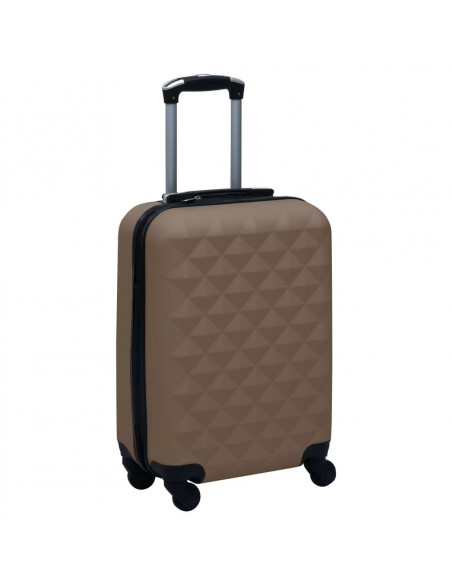 Set Valigie Trolley a Custodia Rigida 2 pz Marrone in ABS