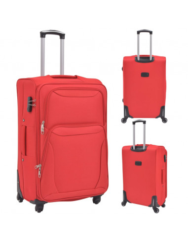 Set di Valigie Trolley 3 pz Morbide Rosse
