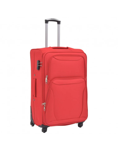Set di Valigie Trolley 3 pz Morbide Rosse