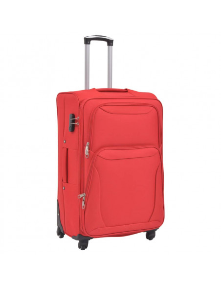 Set di Valigie Trolley 3 pz Morbide Rosse