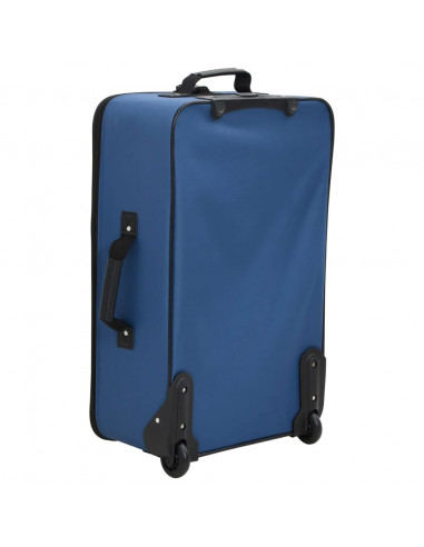 Set Valigie da Viaggio 5 pz Blu in Tessuto