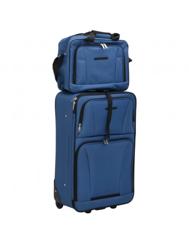 Set Valigie da Viaggio 5 pz Blu in Tessuto