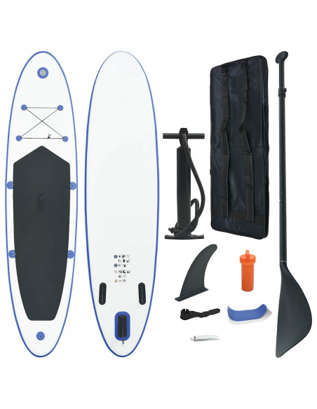 Set Tavola da SUP e Surf Gonfiabile Blu e Bianco