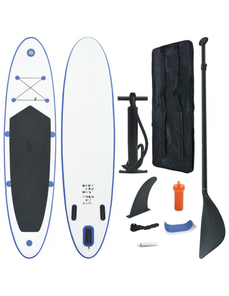 Set Tavola da SUP e Surf Gonfiabile Blu e Bianco