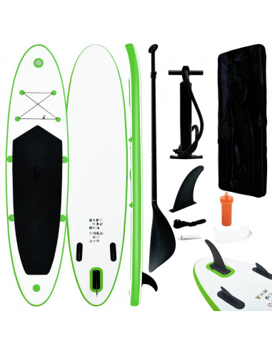 Set Tavola da SUP Gonfiabile Verde e Bianco