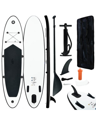 Set Tavola Gonfiabile da SUP Nero e Bianco