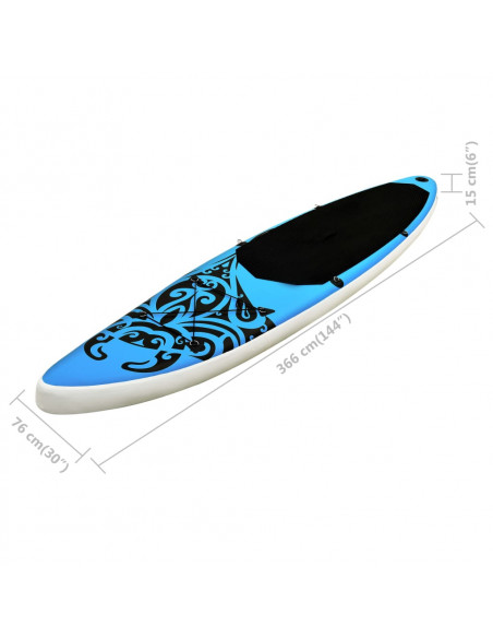Set Tavola Gonfiabile da SUP 366x76x15 cm Blu