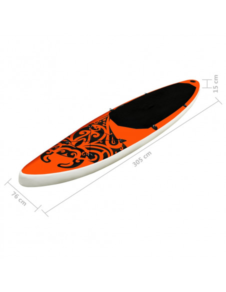 Set Tavola Gonfiabile da SUP 305x76x15 cm Arancione