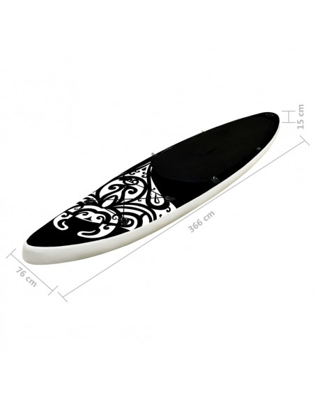 Set Tavola Gonfiabile da SUP 366x76x15 cm Nera