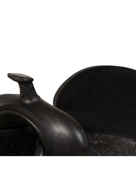 Sella Western Testiera e Pettorale in Vera Pelle 17" Nero