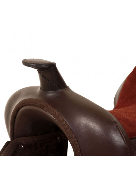 Sella Western Testiera e Pettorale in Vera Pelle 17" Marrone