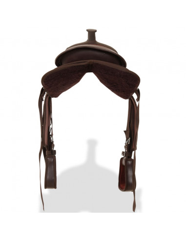 Sella Western Testiera e Pettorale in Vera Pelle 12" Marrone