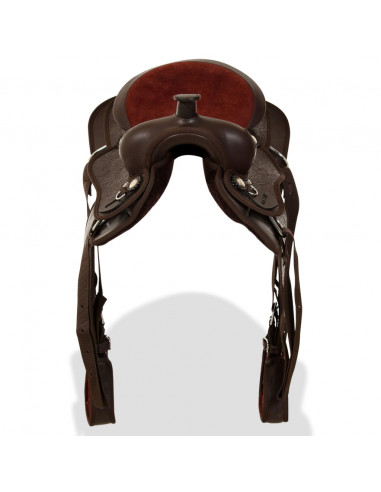 Sella Western Testiera e Pettorale in Vera Pelle 12" Marrone