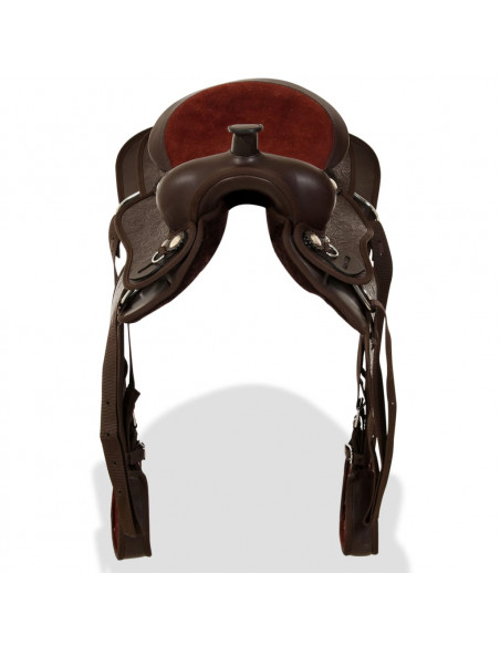 Sella Western Testiera e Pettorale in Vera Pelle 12" Marrone