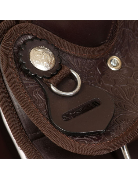 Sella Western Testiera e Pettorale in Vera Pelle 12" Marrone