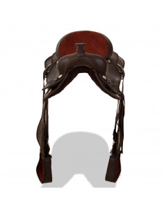 Sella Western Testiera e Pettorale in Vera Pelle 16" Marrone 2