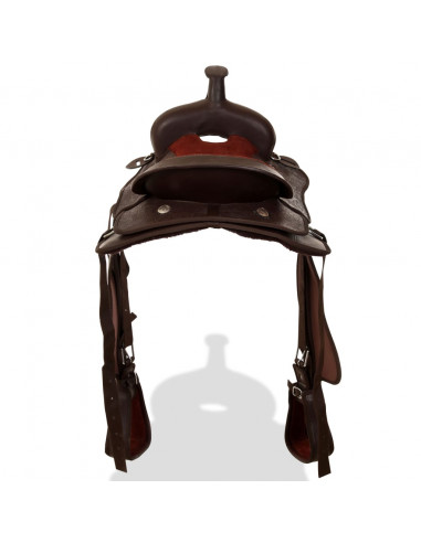 Sella Western Testiera e Pettorale in Vera Pelle 16" Marrone