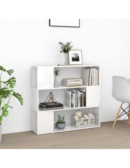 Libreria/Divisorio Bianco Lucido 100x24x94 cm