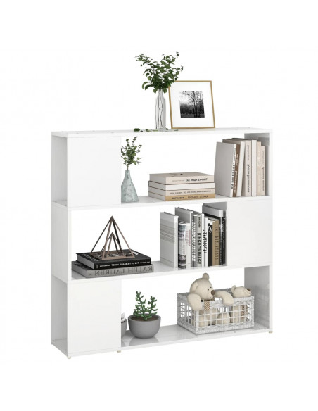 Libreria/Divisorio Bianco Lucido 100x24x94 cm